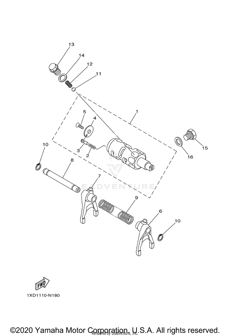 Shift Cam Fork VIKING EPS HUNTER - YXM70VPHLH - 2020 Schematic