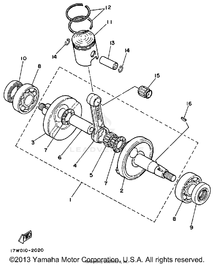 Crankshaft - Piston DT50L - 1988 Schematic