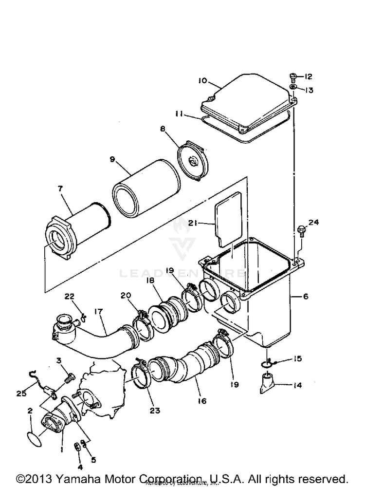 Air Filter BIG BEAR - YFM350FWB_MNH - 1991 Schematic