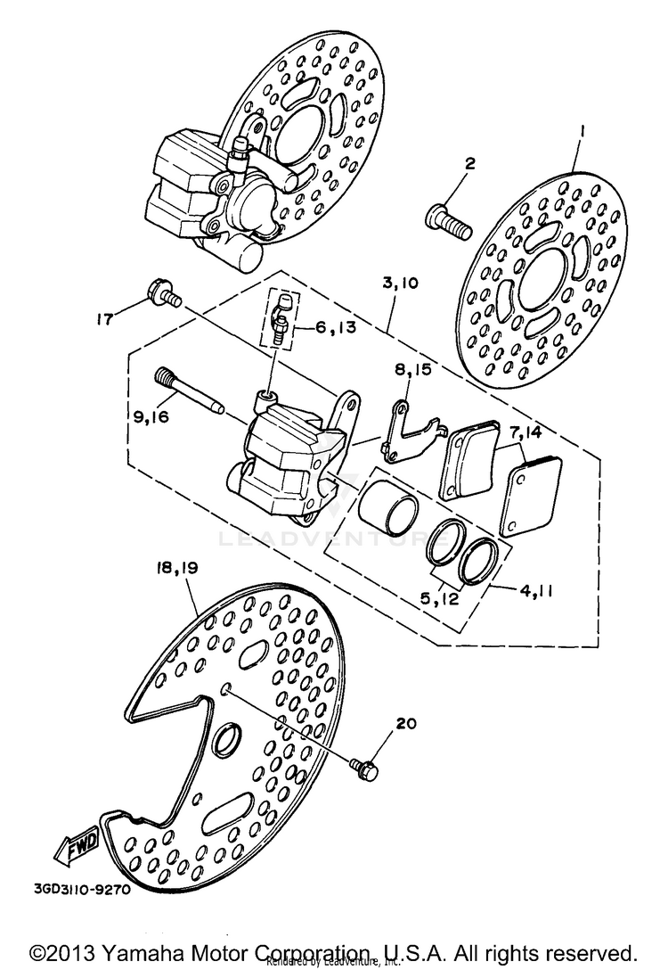 Front Brake Caliper Schematic