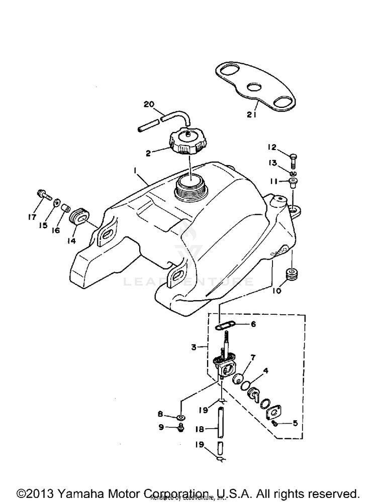 Fuel Tank BIG BEAR - YFM350FWB_MNH - 1991 Schematic