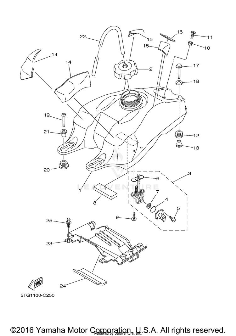 Fuel Tank YFZ450 - YFZ450S - 2004 Schematic