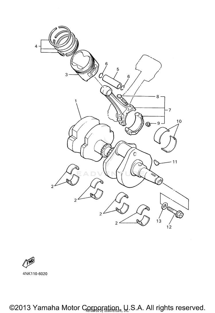 Crankshaft Piston Schematic