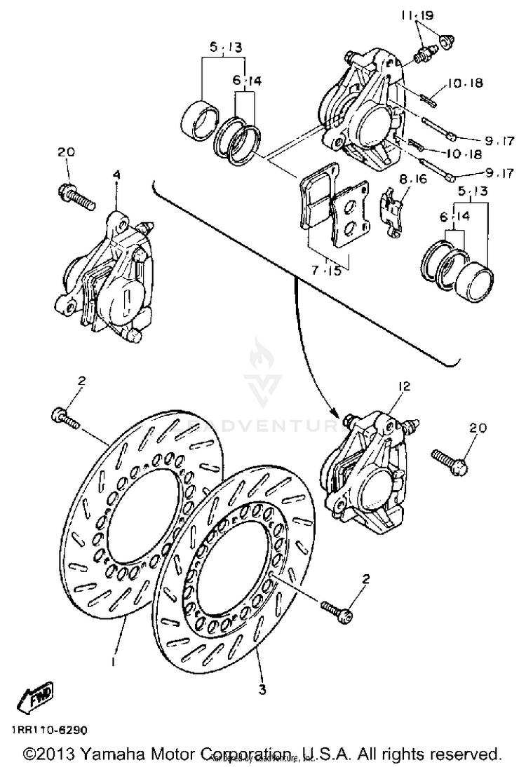 Front Brake Caliper Schematic