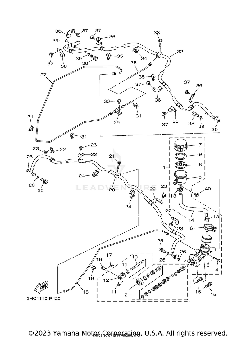 Master Cylinder YXZ1000 EPS - YXZ10YPXGL - 2016 Schematic