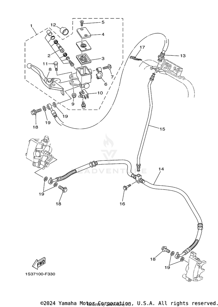 Front Master Cylinder RAPTOR 700 SPECIAL EDITION - YFM70RSEY - 2009 Schematic