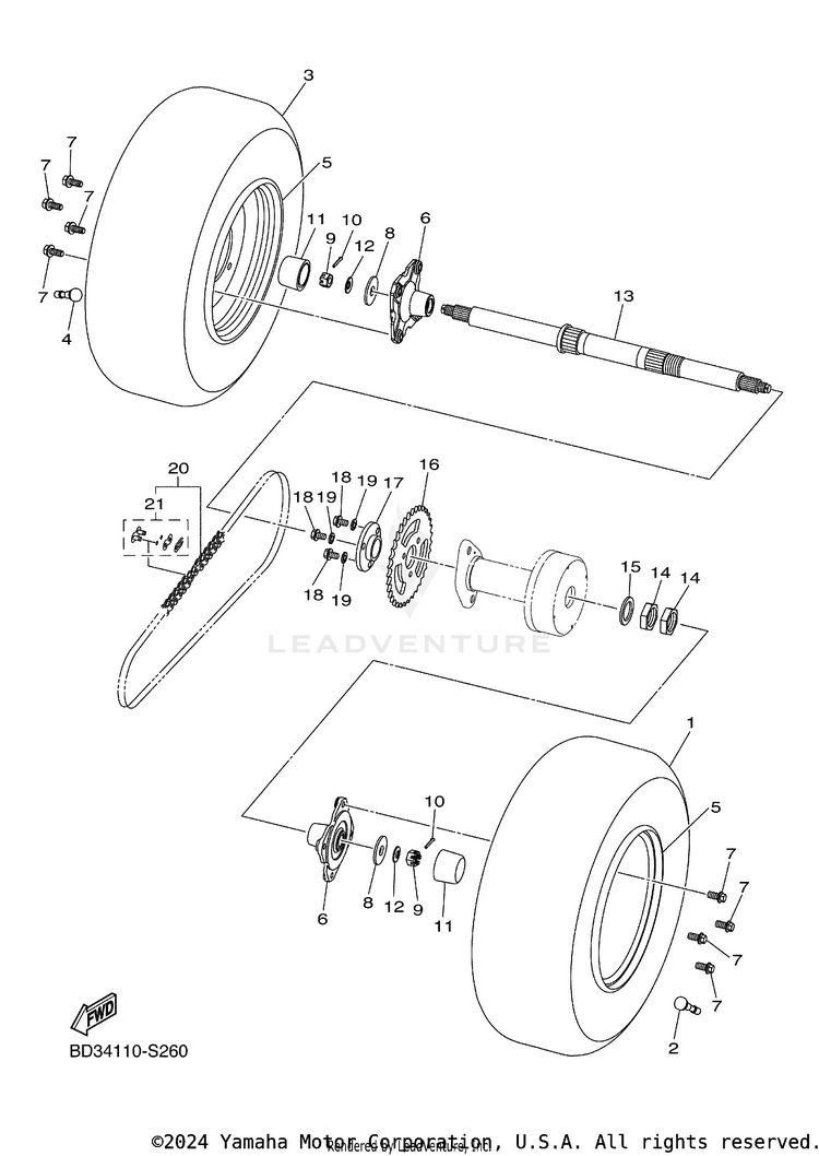 Rear Axle & Wheel Schematic