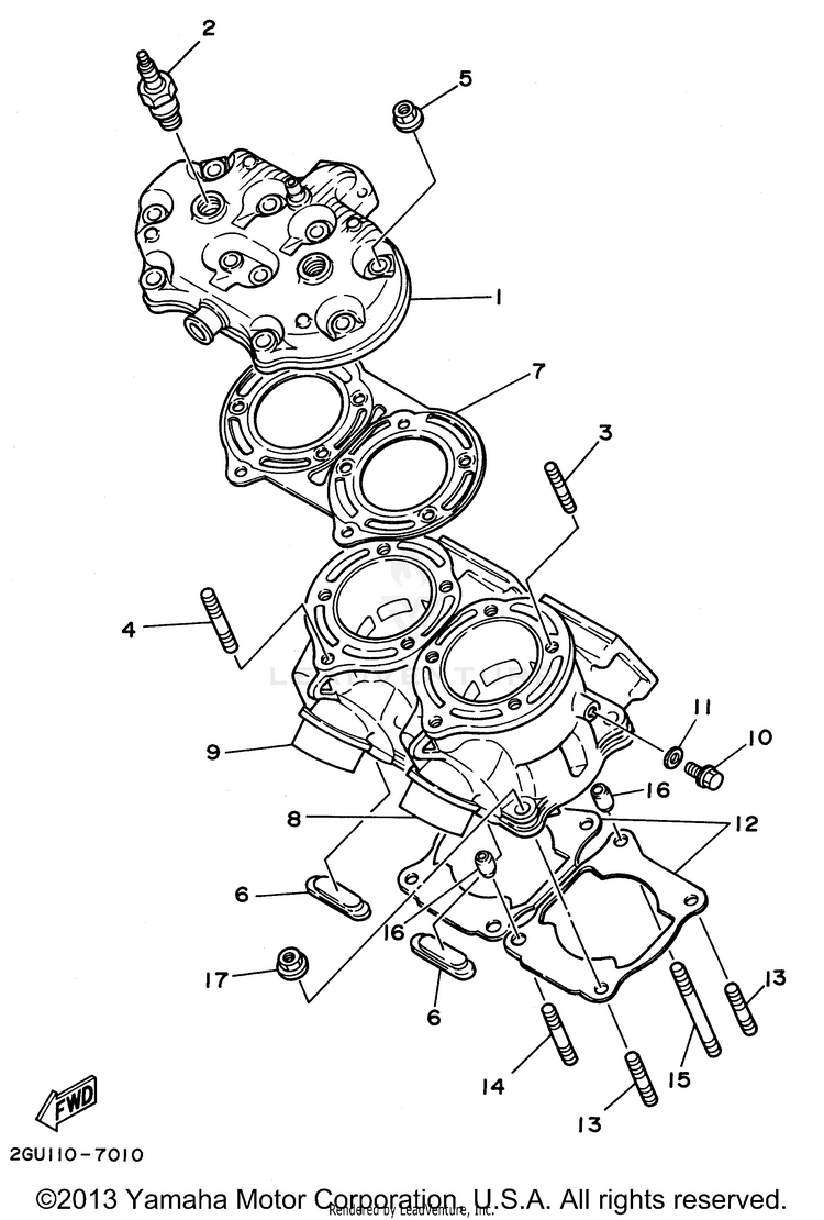 Cylinder BANSHEE - YFZ350H - 1996 Schematic