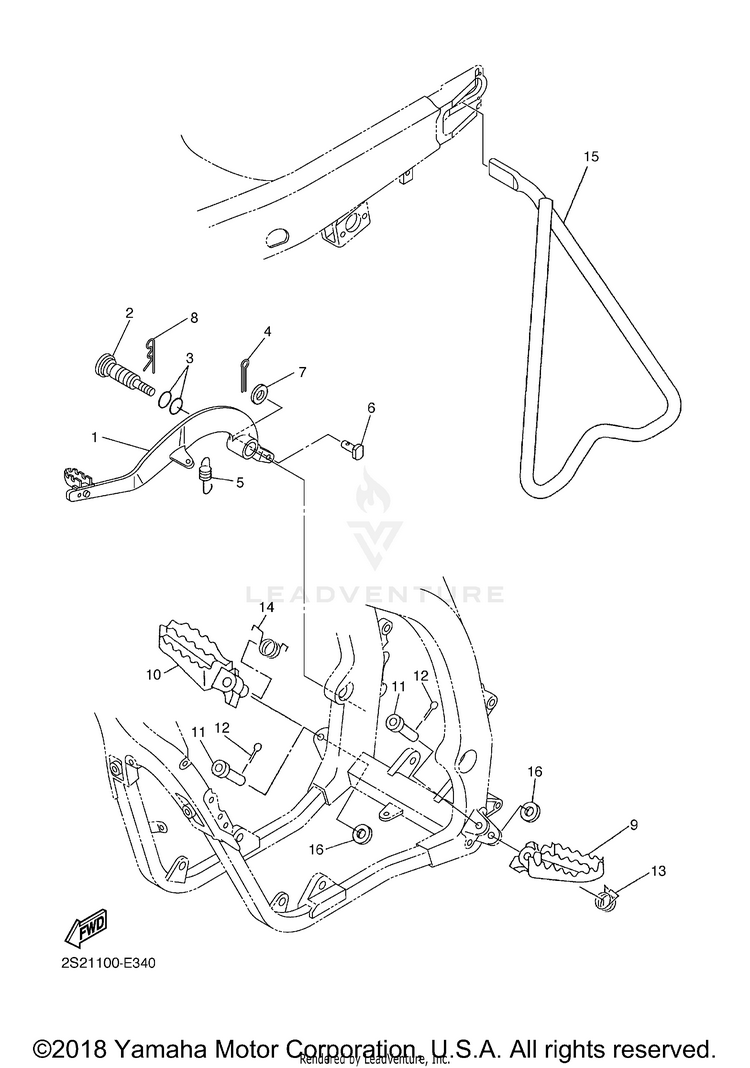 Stand Footrest YZ450F - YZ450FXL - 2008 Schematic