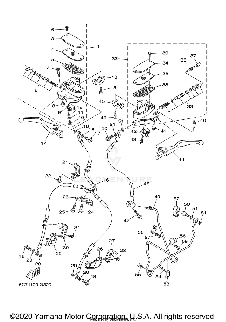 Front Master Cylinder RAIDER - XV19CXCR - 2008 Schematic