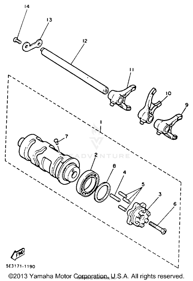 Shift Cam Fork Schematic