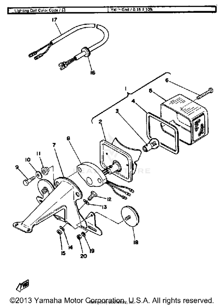 Taillight Gt80e - Gt80e-009161 - Gt80f GT80E - 1978 Schematic