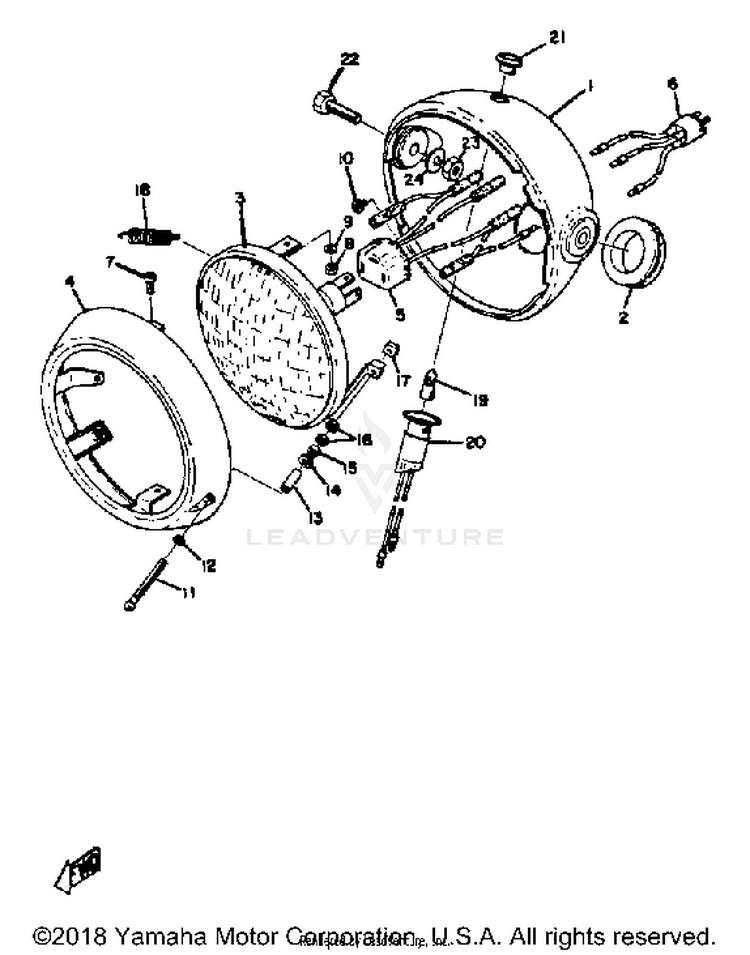 Headlight At2 At3 AT3_CT3 - AT2 - 1972 Schematic