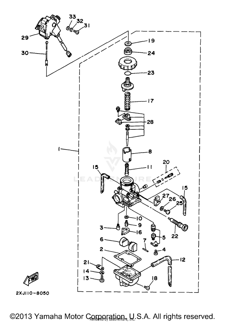 Carburetor BLASTER - YFS200J - 1997 Schematic