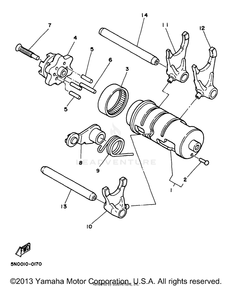 Shift Cam Fork Schematic