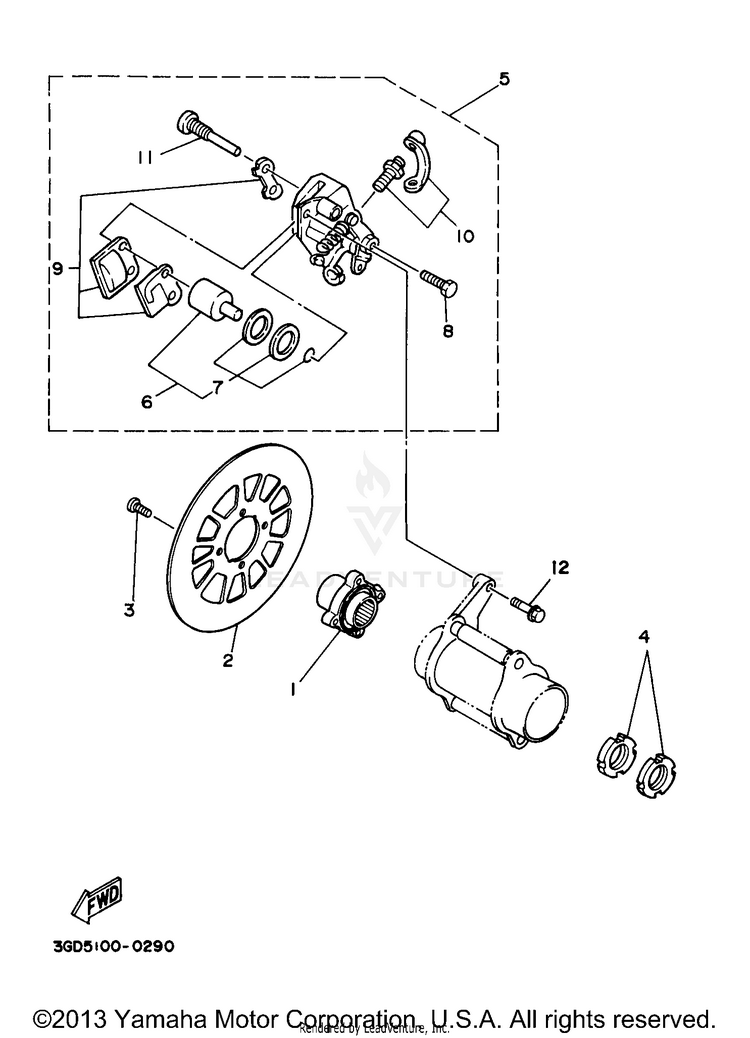 Rear Brake Caliper Schematic