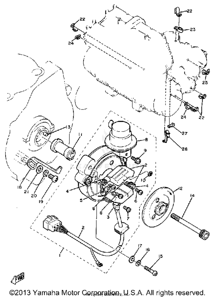 Pickup Coil Governor XS1100H - 1981 Schematic