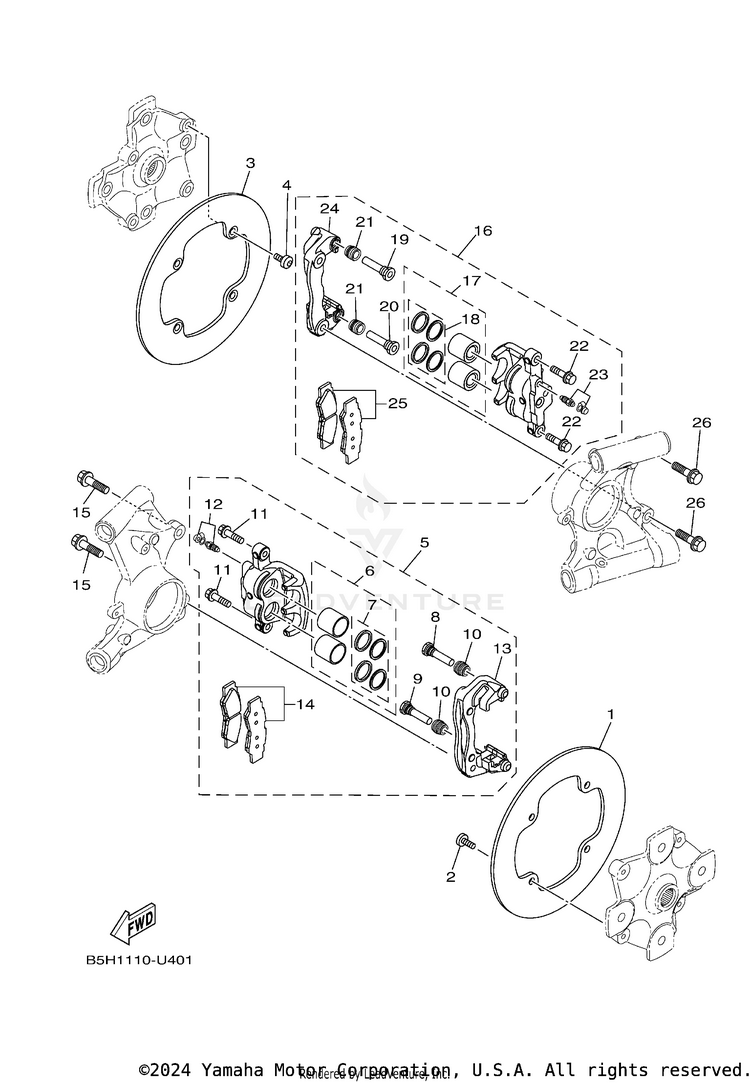 Rear Brake Caliper Schematic