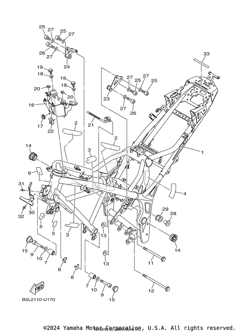 Frame YZFR3 - YZFR3LL - 2020 Schematic