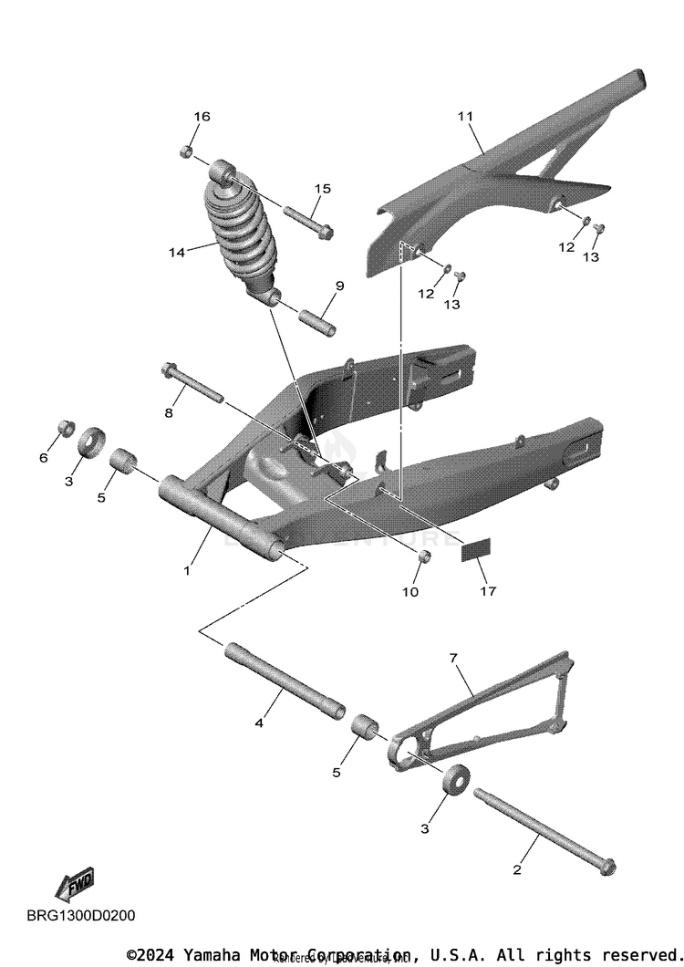 Rear Arm & Suspension MT03 - MT03SCB - 2025 Schematic