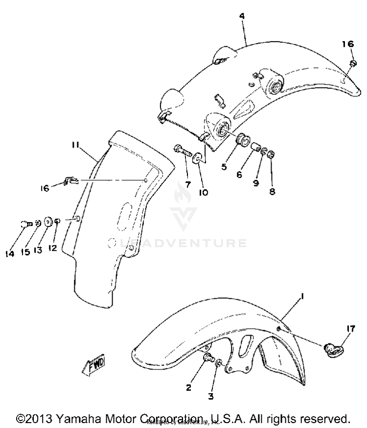 Front Fender - Rear Fender Schematic