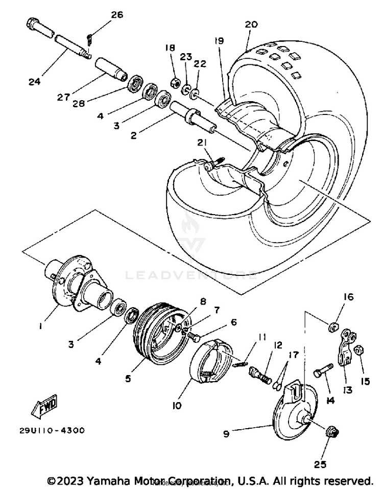 Front Wheel Ytm200l Schematic