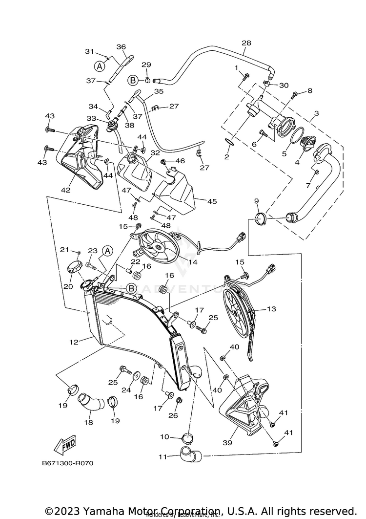 Radiator Hose FZ10 - FZ10HCB - 2017 Schematic