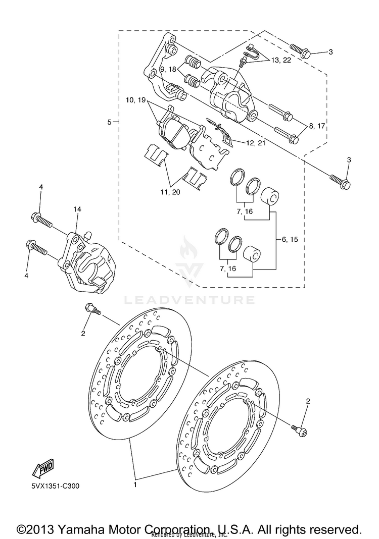 Front Brake Caliper Schematic