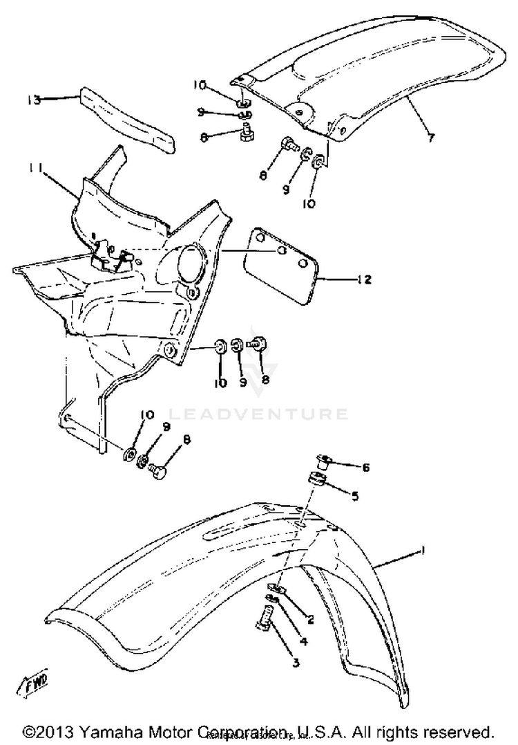 Front Fender - Rear Fender Schematic