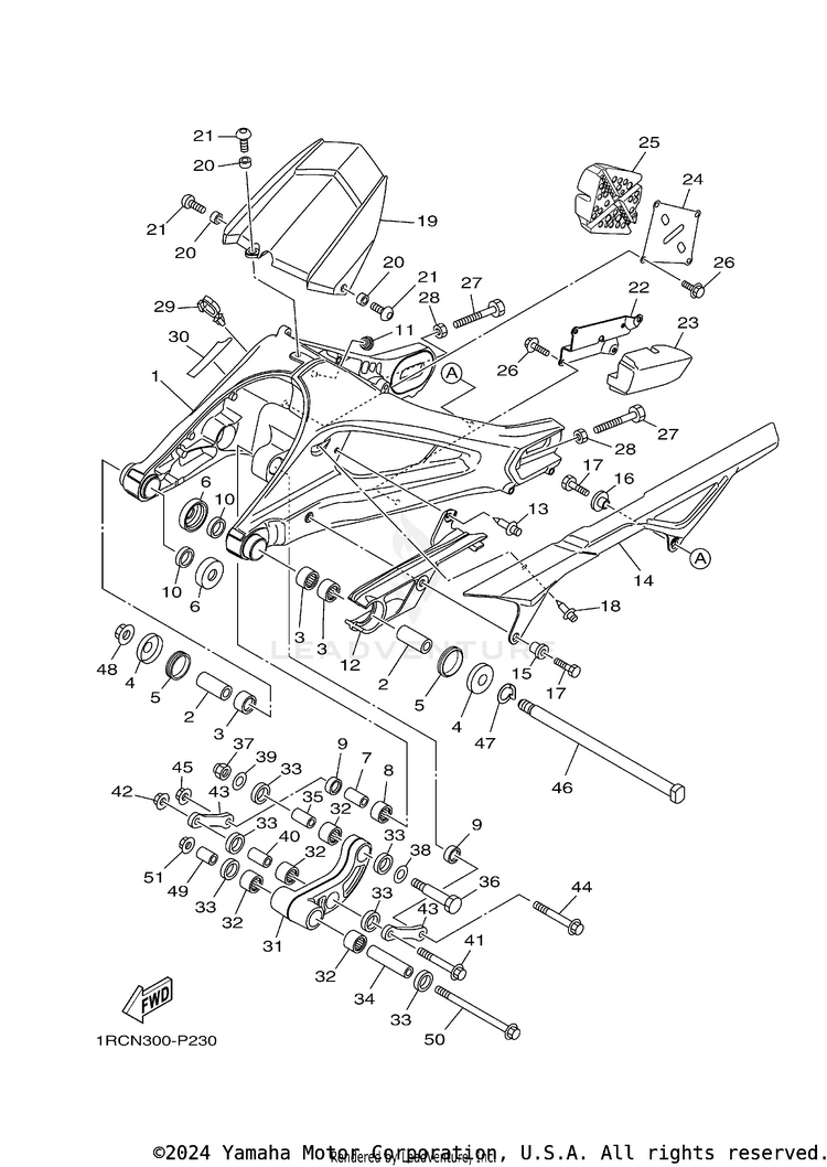 Rear Arm FZ09 CA - FZ09FCGY - 2015 Schematic