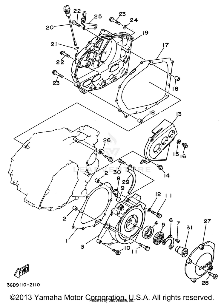 Crankcase Cover 1 Schematic