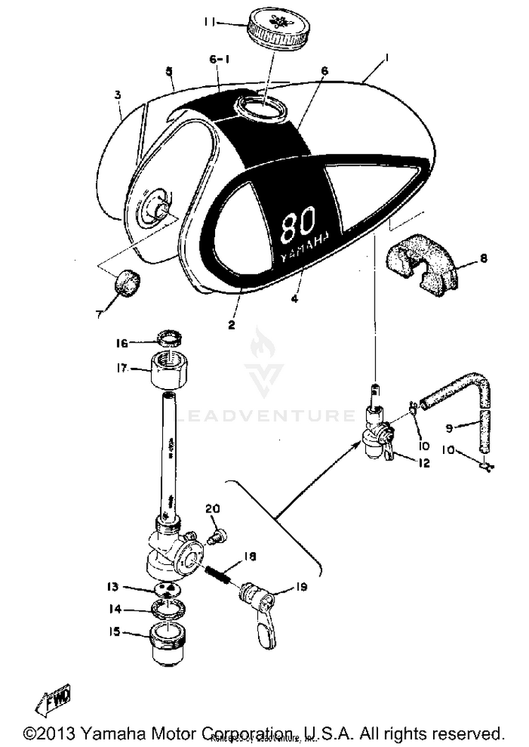Fuel Tank GT80B - 1975 Schematic