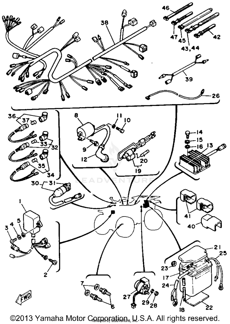 Electrical 1 BIG BEAR 4WD - YFM350FWD - 1992 Schematic