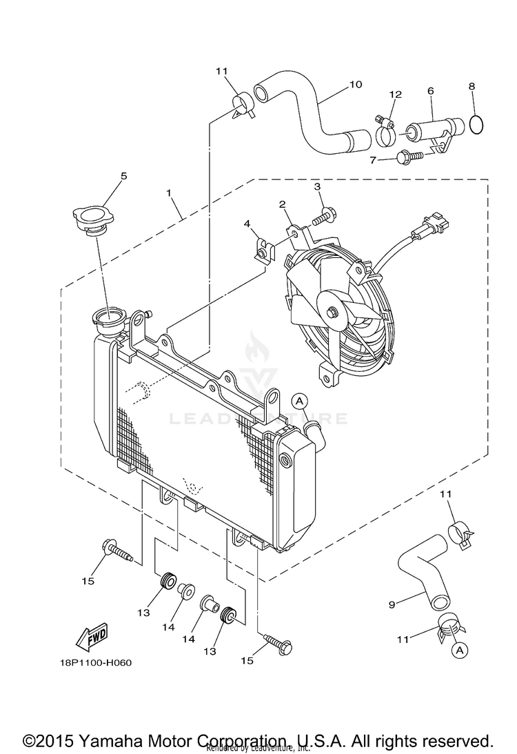 Radiator Hose YFZ450R - YFZ45RDL - 2013 Schematic