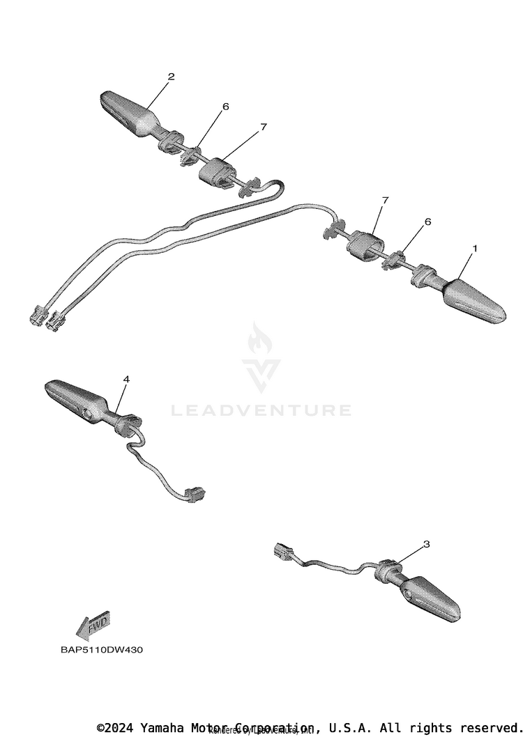 Flasher Light TRACER 9 GT - MTT9GTNCR - 2022 Schematic