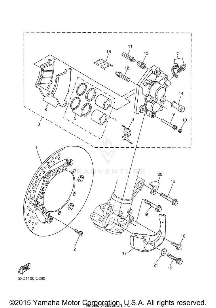 Front Brake Caliper Schematic