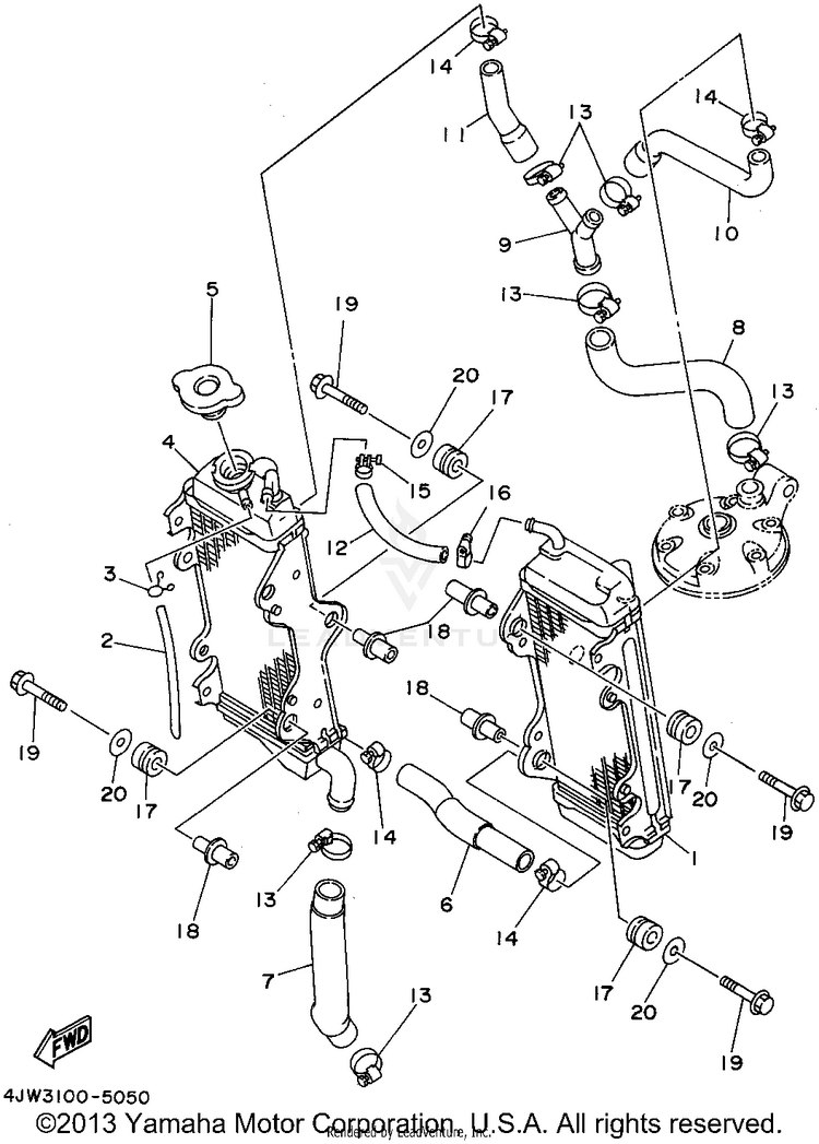 Radiator - Hose Schematic