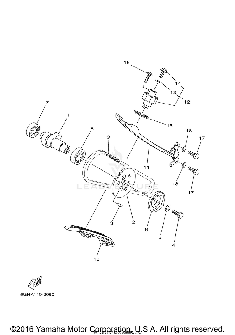 Camshaft Chain GRIZZLY 400 4WD - YFM4FGX - 2008 Schematic
