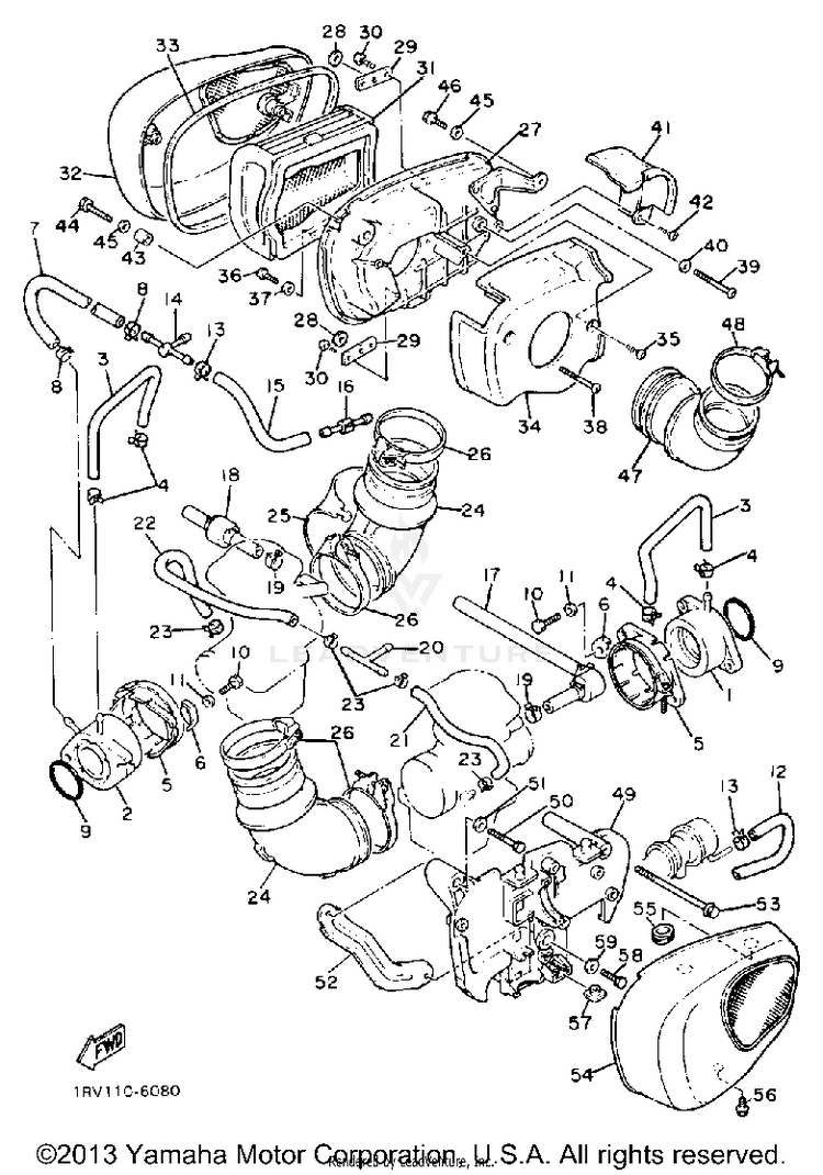 Air Filter Xv700ssc VIRAGO 700 - XV700SSC - 1986 Schematic