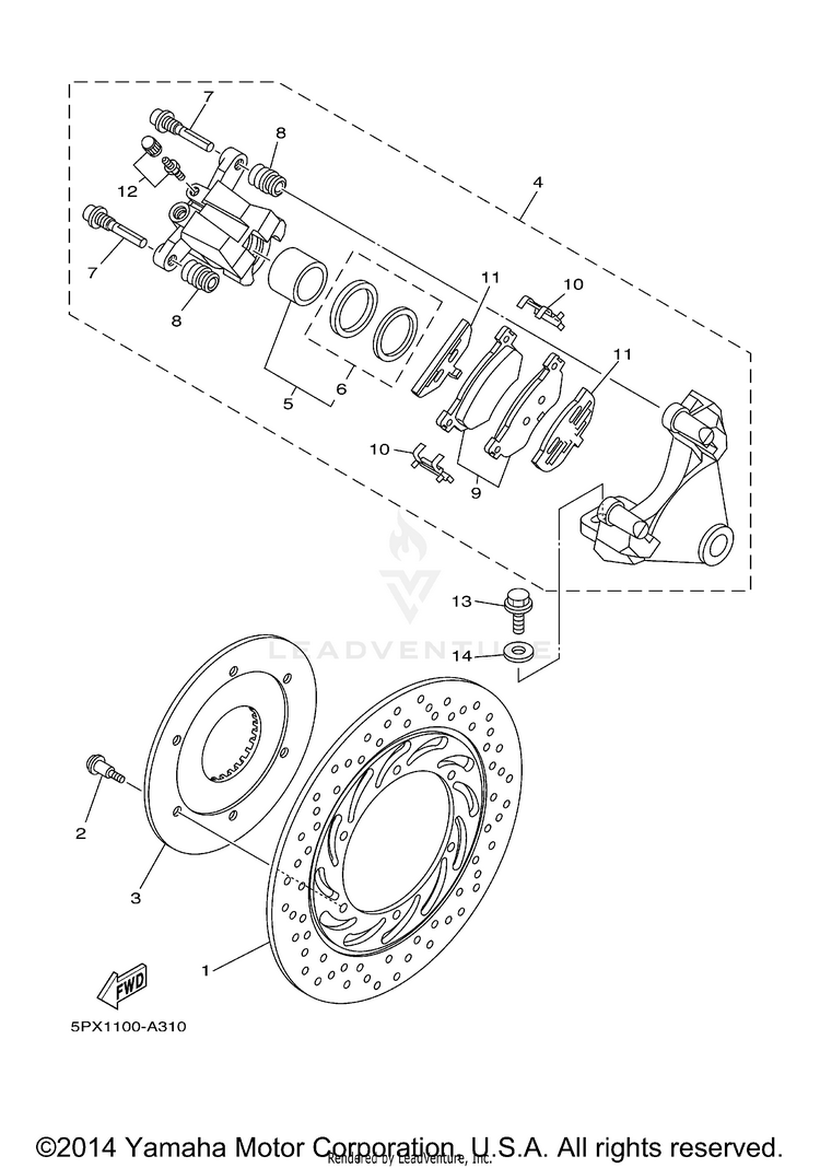 Rear Brake Caliper Schematic