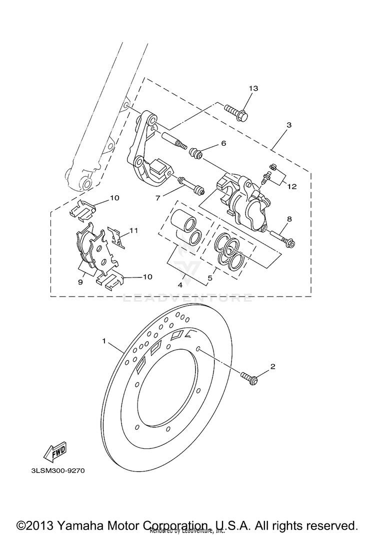 Front Brake Caliper Schematic