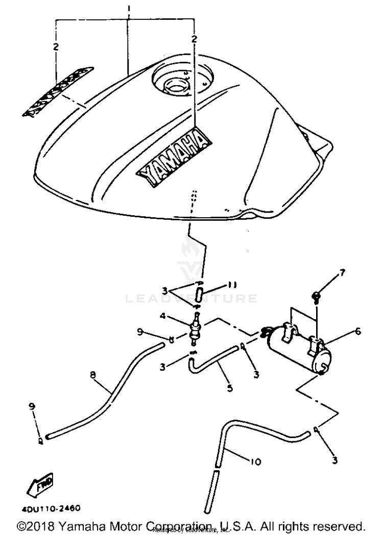 Fuel Tank California Model Only Schematic