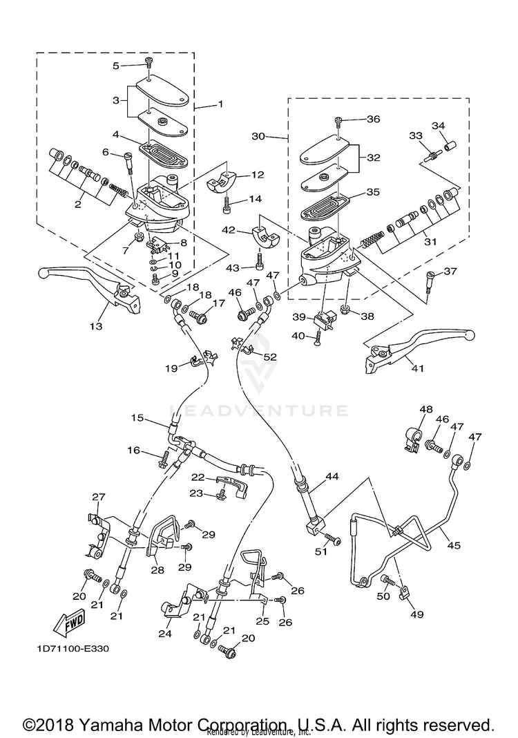 Front Master Cylinder Schematic