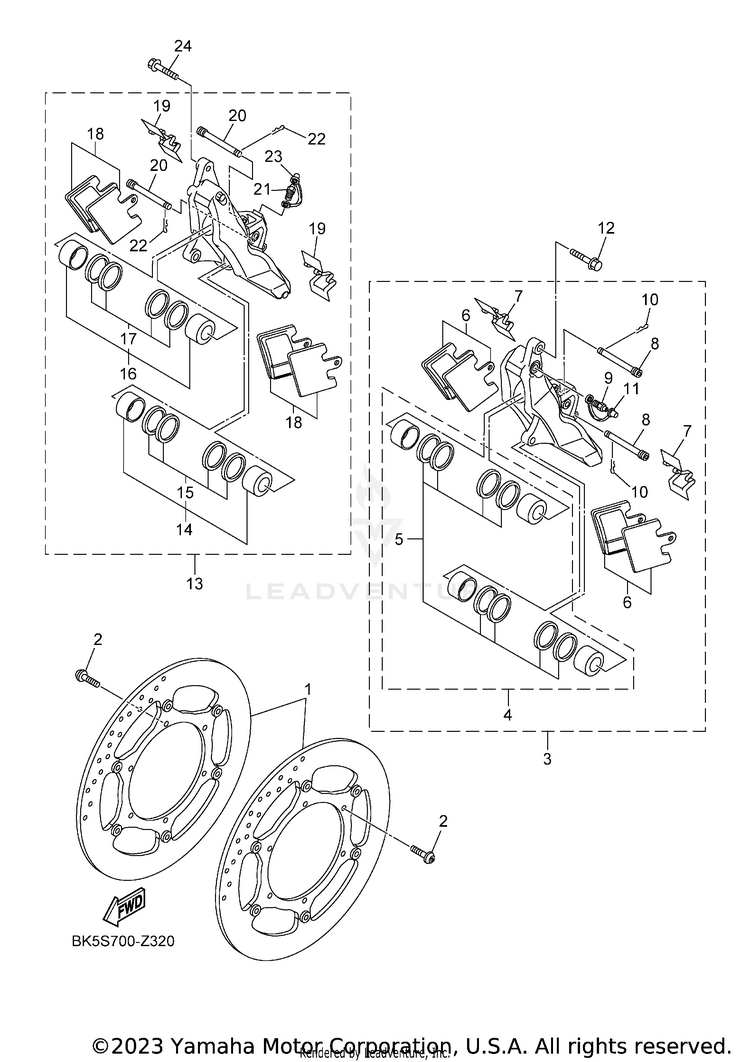 Front Brake Caliper Schematic
