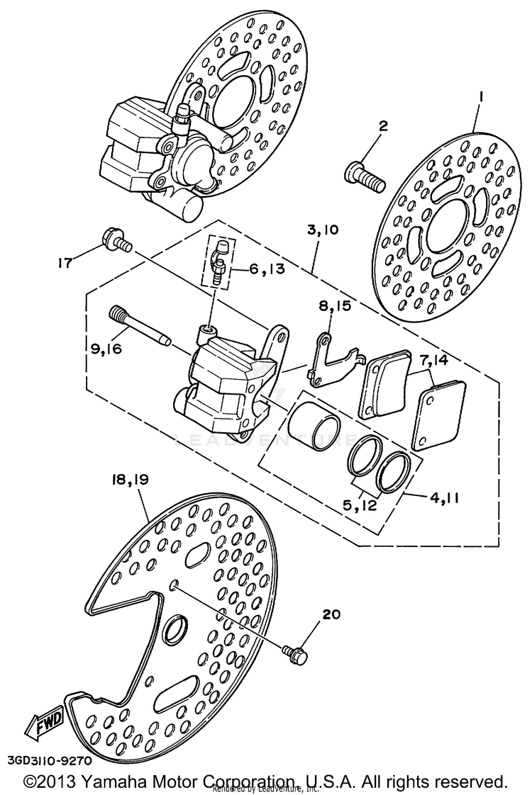 Front Brake Caliper Schematic