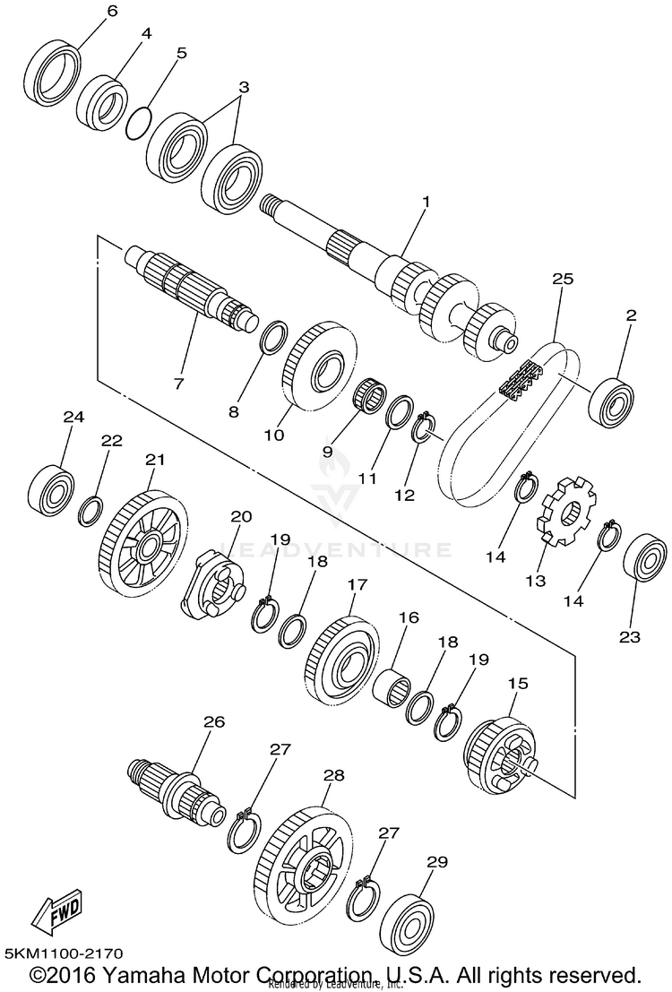 Transmission GRIZZLY 660 - YFM660FP - 2002 Schematic