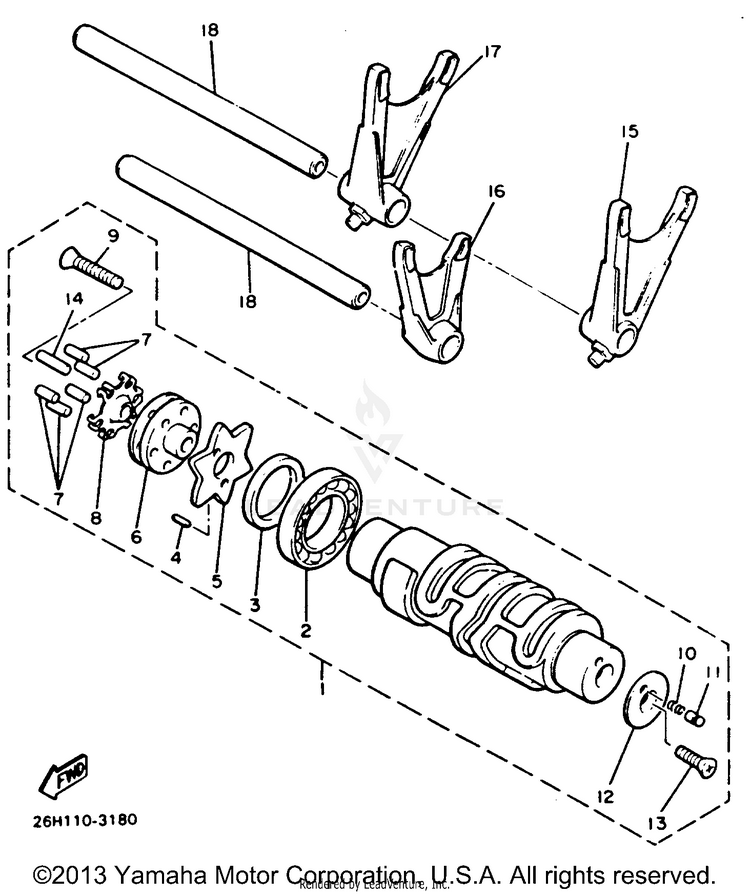 Shift Cam Fork Schematic