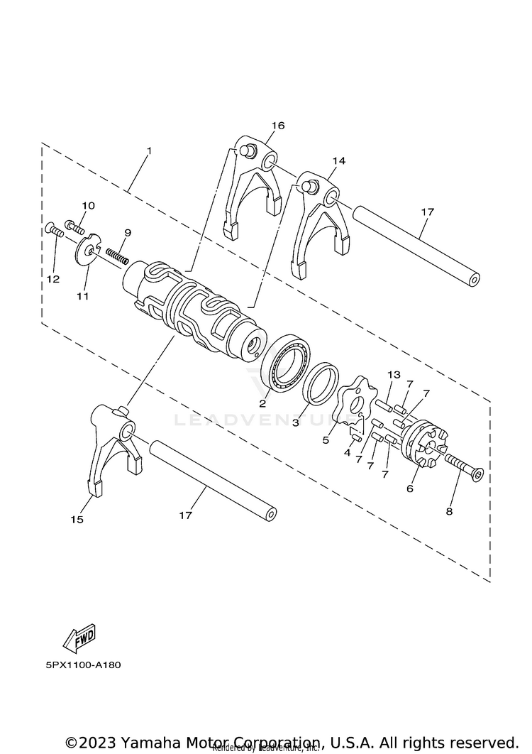 Shift Cam Fork Schematic