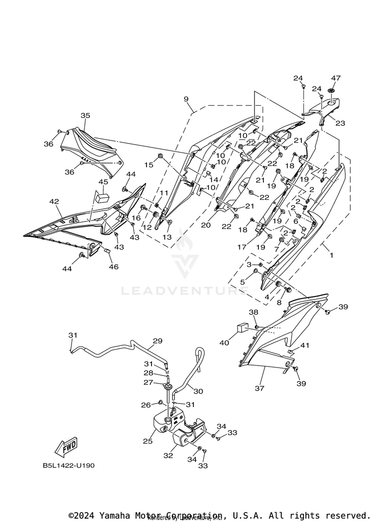 Side Cover YZFR3 - YZFR3KB - 2019 Schematic