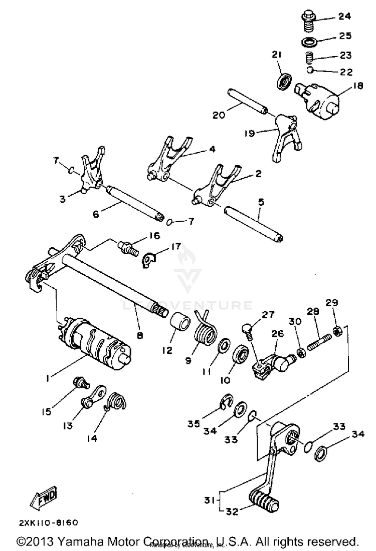 Shift Cam Fork Schematic